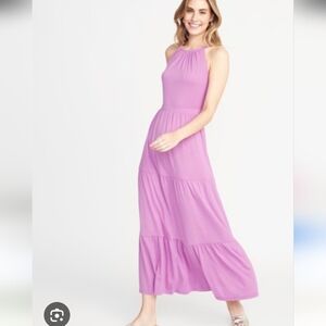 Old Navy Waist-Defined Tiered Jersey Maxi for Women Sz XS Purple